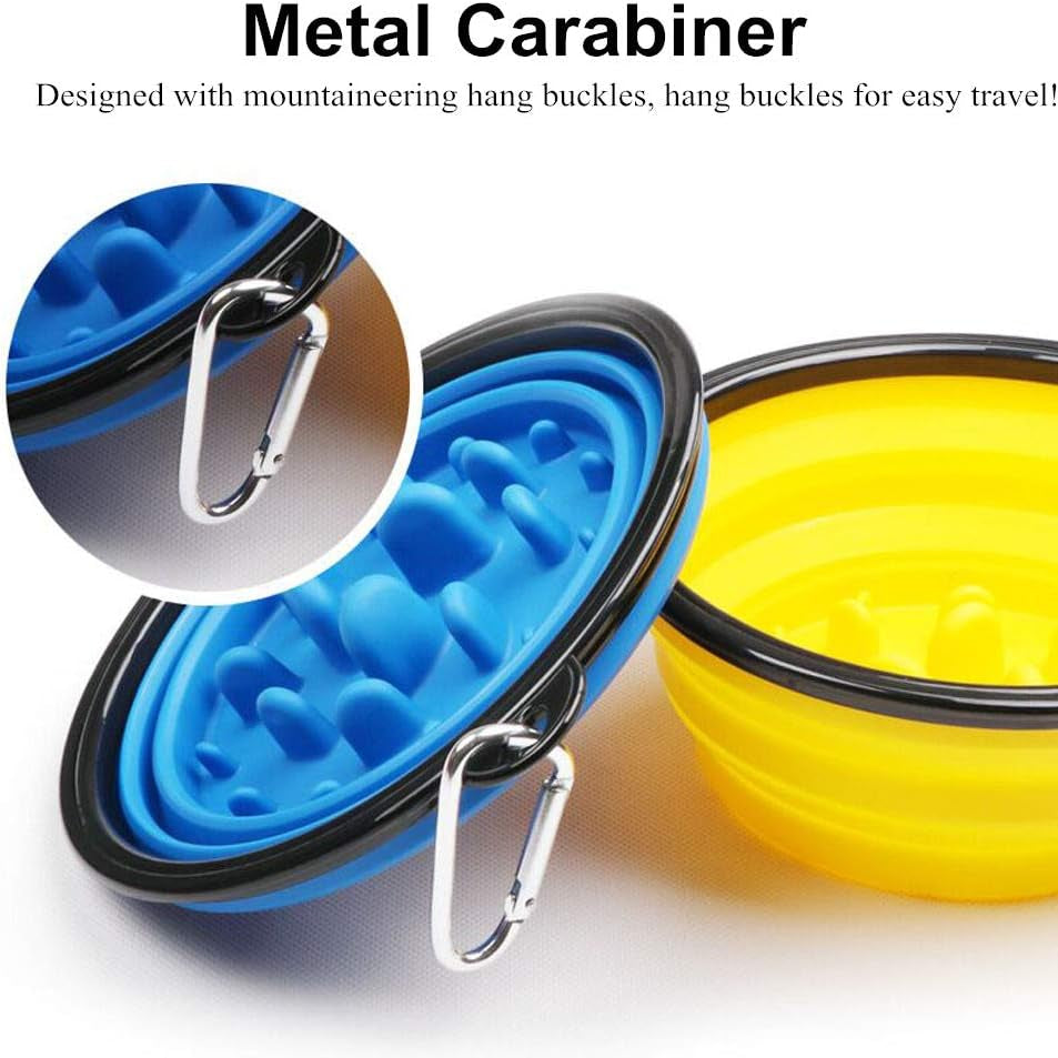 Travel Portable Dog, Cat Food & Water Bowl,Collapsible Travel Pet Bowl, Slow Feed Dog Puppy Small Bowl