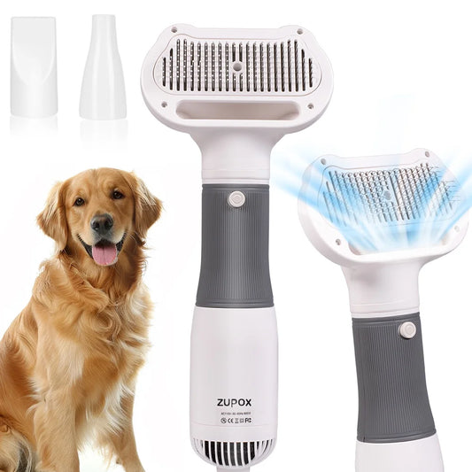 Dog Hair Dryer, 2 in 1 Dog Brush, Pet Grooming Dryer for Small Dog and Cat, Cat Hair Brush with Adjustable Temperature